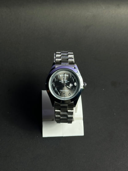 Rolex Day-Date Arabic Dial – Silver Chain, Black Color