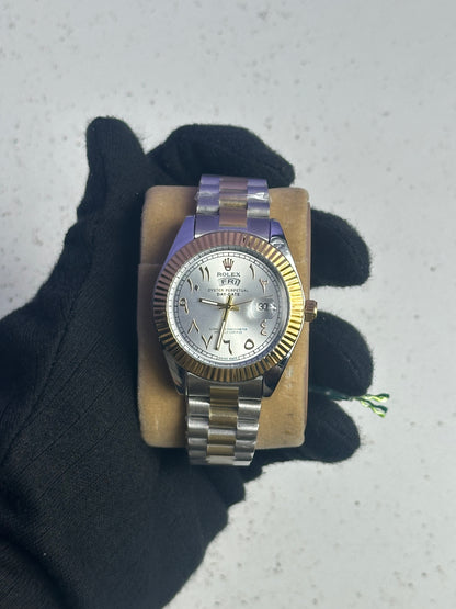 Rolex Day-Date Arabic Dial – Two Tone Chain, White Color