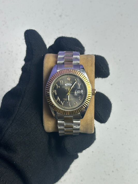 Rolex Day-Date Arabic Dial – Two Tone Chain, Black Color