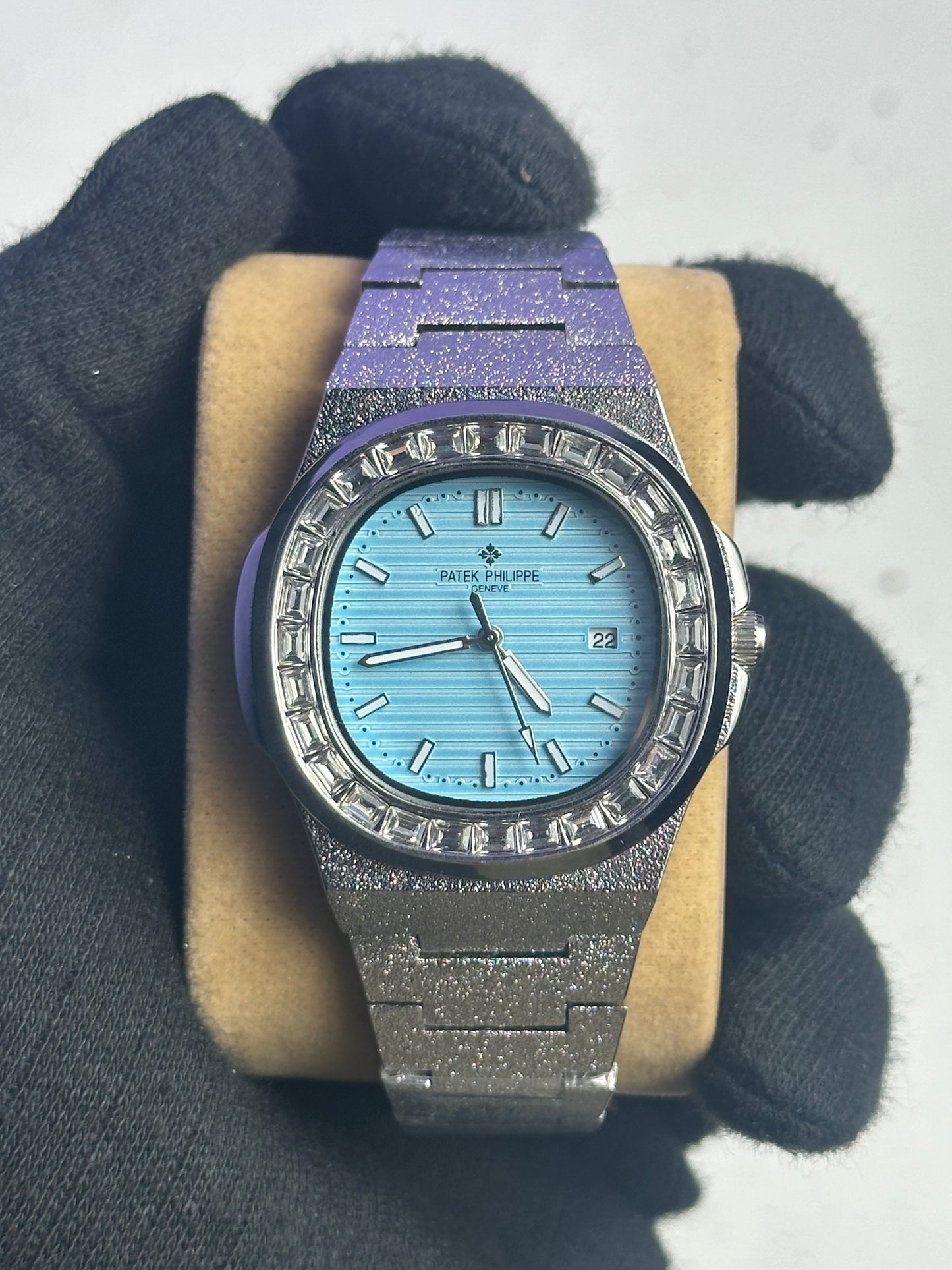 Patek Philippe Tiffany – Diamond Stone - Cyan Color | Crystal Chain